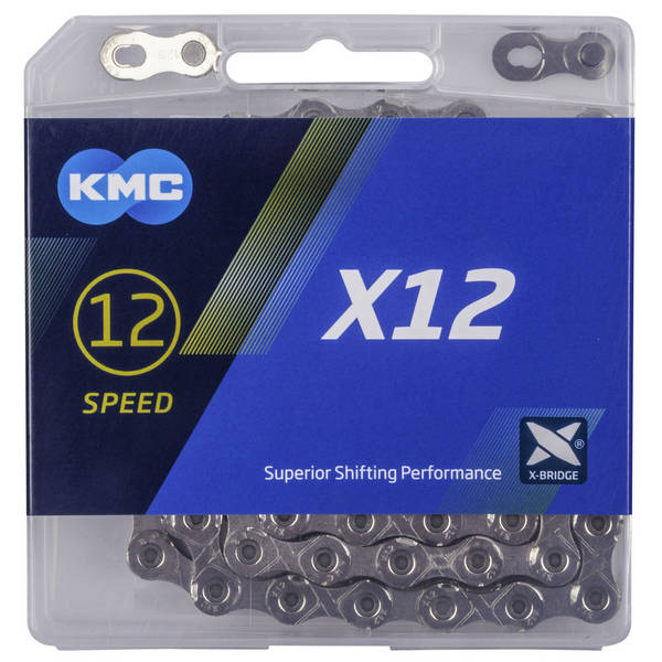 303515 KMC X12 Silver/Black derailleur chain - AVAILABLE IN SELECTED BIKE SHOPS